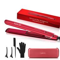 💇 hair straightener and curling iron - ionic hair curler with heat protector, 2 in 1 hair styling tool: straightening iron with ptc color ceramic floating plates for all hairstyles, featuring a 7.2ft swivel cord in vibrant red logo
