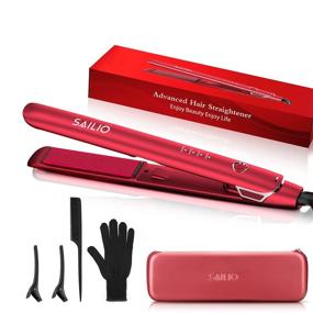 img 4 attached to 💇 Hair Straightener and Curling Iron - Ionic Hair Curler with Heat Protector, 2 in 1 Hair Styling Tool: Straightening Iron with PTC Color Ceramic Floating Plates for All Hairstyles, featuring a 7.2ft Swivel Cord in Vibrant Red