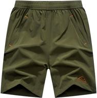 quick-dry hiking shorts for men - lightweight running, workout, and gym active shorts with zippered pockets by rdruko logo