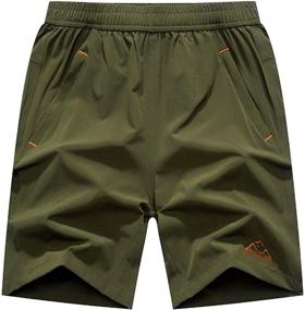 img 4 attached to Quick-Dry Hiking Shorts for Men - Lightweight Running, Workout, and Gym Active Shorts with Zippered Pockets by Rdruko