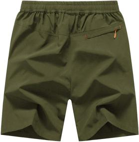 img 3 attached to Quick-Dry Hiking Shorts for Men - Lightweight Running, Workout, and Gym Active Shorts with Zippered Pockets by Rdruko