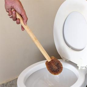 img 3 attached to SKARBY Eco-Friendly Toilet Brush, Handmade with Sustainable Wood and Coconut Fiber - Zero Waste Plastic Free - for Bathroom Toilet Bowl - Sturdy and Natural - with Cotton Lanyard and Convenient Holder