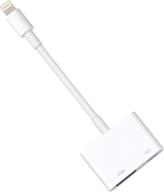 🌩️ lightning to hdmi adapter: 1080p digital av adapter with charging port for iphone, ipad, ipod, tv monitor, projector - white логотип