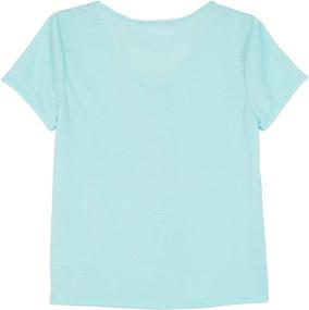 img 1 attached to 👚 Stylish Amy Byer Girls' Cap Sleeve Faux Button Front Top - A Fashionable Choice for Young Fashionistas