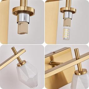 img 1 attached to 💡 Stylish 4-Light Gold Bathroom Vanity Light Fixtures with Glass Shade – Perfect for Mirrors, Living Rooms, Bedrooms, and Hallways