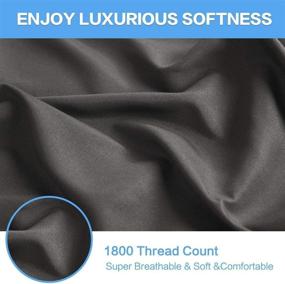 img 3 attached to 🛏️ TEKAMON Queen Bed 6 Piece Sheet Set - Cooling Microfiber Polyester - Deep Pocket Fitted Sheet - Luxuriously Soft & Breathable - Wrinkle Free - Flat Sheet - Dark Grey