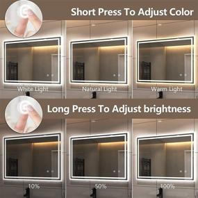 img 1 attached to EMKE 24x32-Inch LED Lighted Vanity Mirror for Bathroom, Dimmable Wall Mounted Mirrors with Light, Light Control & Adjustable Color Temperature, Brightness Memory, Anti-Fog, IP44 Waterproof