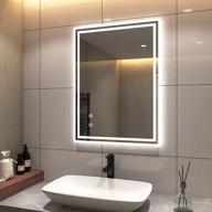 emke 24x32-inch led lighted vanity mirror for bathroom, dimmable wall mounted mirrors with light, light control & adjustable color temperature, brightness memory, anti-fog, ip44 waterproof логотип