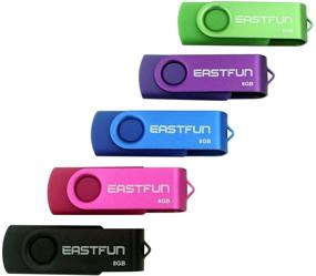 img 4 attached to 💾 EASTFUN 5Pcs 8GB USB Flash Drive with Fold Storage - Five Mixed Colors
