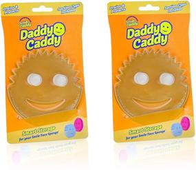 img 4 attached to Daddy Caddy Sponge Holder - Scrub Daddy - Suction Sponge Holder for Smiley Face 🧽 Sponge, Non-Slip Suction Cups, Kitchen and Bathroom Sink Organizer, Self Draining, Dishwasher Safe - Pack of 2