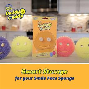 img 3 attached to Daddy Caddy Sponge Holder - Scrub Daddy - Suction Sponge Holder for Smiley Face 🧽 Sponge, Non-Slip Suction Cups, Kitchen and Bathroom Sink Organizer, Self Draining, Dishwasher Safe - Pack of 2