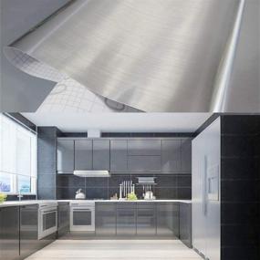 img 2 attached to 🌟 Sleek and Versatile Silver Stainless Steel Wallpaper: Self-Adhesive, Cleanable, Removable, and Perfect for Refrigerators, Speakers, Dryers, Cabinets, Ovens, Appliances, Furniture, Bathrooms, and Kitchens