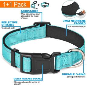 img 2 attached to 🐶 Ladoogo Reflective Dog Collar with Soft Neoprene Padding, Breathable Adjustable Nylon Collars for Small, Medium, and Large Dogs