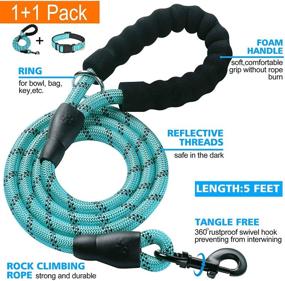 img 3 attached to 🐶 Ladoogo Reflective Dog Collar with Soft Neoprene Padding, Breathable Adjustable Nylon Collars for Small, Medium, and Large Dogs