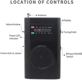 img 2 attached to 📻 MIKA Portable Pocket Radio - Battery Operated AM FM Radio, Best Reception for Indoor/Outdoor Use, with Headphone Jack (Black)