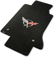 lloyd classic loop black floor mats with silver c5 logo - ideal for 1997-2004 chevrolet corvette logo