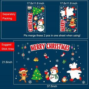 img 3 attached to 🎄 Christmas Window Stickers for Festive Decorations: BS Adhesive Clings with Christmas Tree Design for Home, Office, and Shop Windows - Style A, 4 Sheets