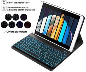 img 1 attached to 🔌 Клавиатурный чехол из кожи для Samsung Galaxy Tab S6 Lite - 10,4 дюйма 2020 года - беспроводной чехол с подсветкой Bluetooth - черный