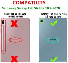 img 2 attached to 🔌 Клавиатурный чехол из кожи для Samsung Galaxy Tab S6 Lite - 10,4 дюйма 2020 года - беспроводной чехол с подсветкой Bluetooth - черный