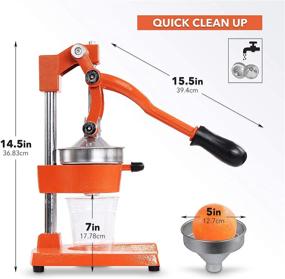 img 2 attached to 🍊 7Penn Hand Juicer Orange w/Lever - Manual Citrus Juicer for Seedless Lemon, Lime, Orange, Pomegranate Fresh Juice