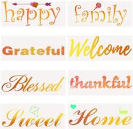 🎨 8pcs reusable words painting stencils for wood: welcome farmhouse stencil holiday templates for diy crafts and home decor logo