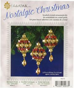 img 1 attached to 🔴 Solid Oak Beaded Ornament Baroque Drops in Red/Gold