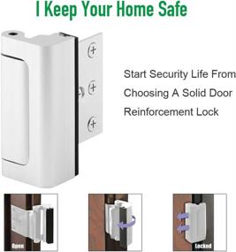 img 2 attached to 🔒 EverPlus Home Security Door Lock with 8 Screws - Childproof Reinforcement Lock for Inward Swinging Doors - Withstand 800 lbs - Upgrade Night Lock - Silver