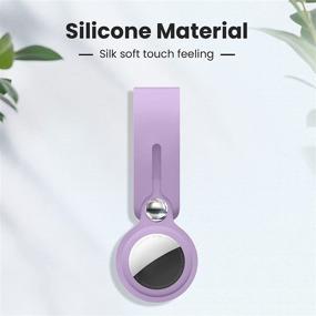 img 3 attached to 🔑 4 упаковки держателей Silicone AirTag с антипотерейным кольцом для ключей - многоцветный чехол Airtag для Apple AirTag: идеально подходит для ошейников для собак, детей (фиолетовый)