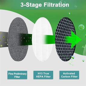 img 3 attached to Flintar H13 Grade True HEPA Replacement Filters, Compatible with hOmeLabs HME020248N Air Purifier, 2-Pack - 3-in-1 High-Efficiency True HEPA Filtration System