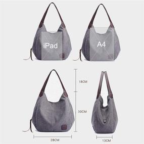img 2 attached to Canvas Multi Pocket Handbag Shopping Shoulder Women's Handbags & Wallets and Shoulder Bags