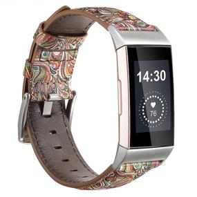 img 3 attached to Genuine Leather Bands Compatible For Fitbit Charge 4 / Charge 3 / Charge 3 SE Bands Wearable Technology