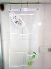 img 2 attached to 🛁 ALYER Hanging Mesh Shower Caddy: 6 Storage Pockets, Space Saving Bath Organizer, Quick Dry - White