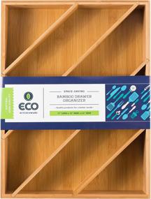 img 4 attached to 🗄️ 17" X 12" X 2.5" Bamboo Drawer and Cabinet Organizer Divider by Eco Kitchenware - Efficient Space-Saving Solution
