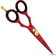 💇 high-quality professional hair cutting scissors - barber scissor - 6.5 inch hair shears | razor edge hair scissor - hair cutting shears for home & salon (red) logo