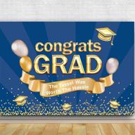 🎓 agantree art graduation party photography backdrop: prom decorations, props, and banner for classy grad ceremony (dark blue) логотип