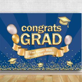 img 3 attached to 🎓 Agantree Art Graduation Party Photography Backdrop: Prom Decorations, Props, and Banner for Classy Grad Ceremony (Dark Blue)