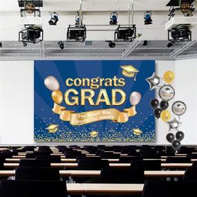 img 1 attached to 🎓 Agantree Art Graduation Party Photography Backdrop: Prom Decorations, Props, and Banner for Classy Grad Ceremony (Dark Blue)