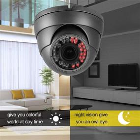 img 1 attached to 📷 HD 1080P 4-в-1 аналоговая CCTV камера - TVI/AHD/CVI/CVBS - купольная камера безопасности - переменного фокусного расстояния объектива - влагозащищенная - 36 ИК-светодиодов - дневное и ночное наблюдение (серый)