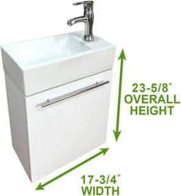 img 2 attached to Dandi 17.75-inch Wall Mounted Cabinet Vanity Bathroom Sink Combo - White, with Faucet, Drain, Towel Bar, and Overflow - Renovators Supply Manufacturing