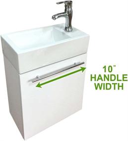 img 1 attached to Dandi 17.75-inch Wall Mounted Cabinet Vanity Bathroom Sink Combo - White, with Faucet, Drain, Towel Bar, and Overflow - Renovators Supply Manufacturing