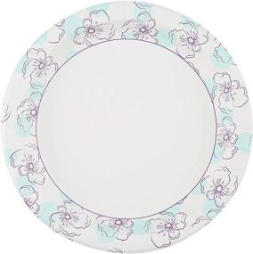 img 3 attached to Glad Round Disposable Paper Plates 10-inch – Blue Flower Design | Soak & Cut Proof | Microwave Safe – Heavy Duty Paper Plates 10-inch, Pack of 50 | Bulk Paper Plates for Parties and Occasions