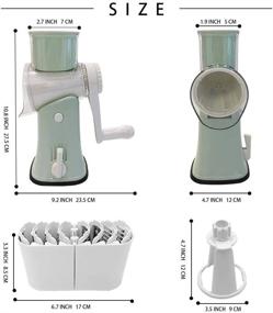 img 1 attached to VEKAYA 5-in-1 Manual Round Mandoline Slicer, Rotary Cheese Grater and Shredder: Kitchen Cheese Graters, Shredders, Grinder, and Julienne for Vegetables, Cheese, and Nuts