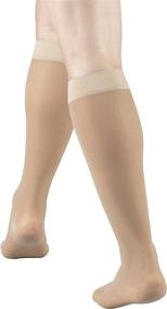 img 1 attached to Truform Sheer Compression Stockings: Medium Nude Women's Knee High 15-20 mmHg Support, 20 Denier