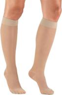 truform sheer compression stockings: medium nude women's knee high 15-20 mmhg support, 20 denier logo