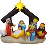 🌟 6ft outdoor indoor christmas inflatable nativity scene with three kings - lighted yard decor party decoration, holiday inflatables for home family outside logo