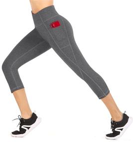 img 2 attached to 🩰 Heathyoga High Waisted Capri Leggings for Women with Pockets - Yoga Pants for Women with Pockets