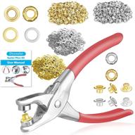 802pcs grommet eyelet pliers kit: high-quality 1/4 inch 6mm grommet tool with 800 metal eyelets in gold and silver - ideal for leather, belts, shoes, and clothing logo