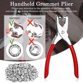 img 1 attached to 802Pcs Grommet Eyelet Pliers Kit: High-Quality 1/4 Inch 6mm Grommet Tool with 800 Metal Eyelets in Gold and Silver - Ideal for Leather, Belts, Shoes, and Clothing