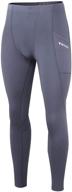 🏋️ tomic men's compression leggings: versatile workout tights with fleece lining, side pockets, and thermal base layer logo