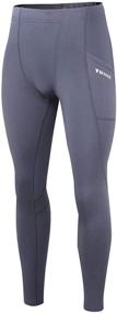 img 4 attached to 🏋️ Tomic Men's Compression Leggings: Versatile Workout Tights with Fleece Lining, Side Pockets, and Thermal Base Layer